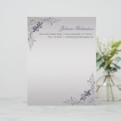 Lettre Customisée #3 En-tête en forme de poule d'argent orné (Debout devant)