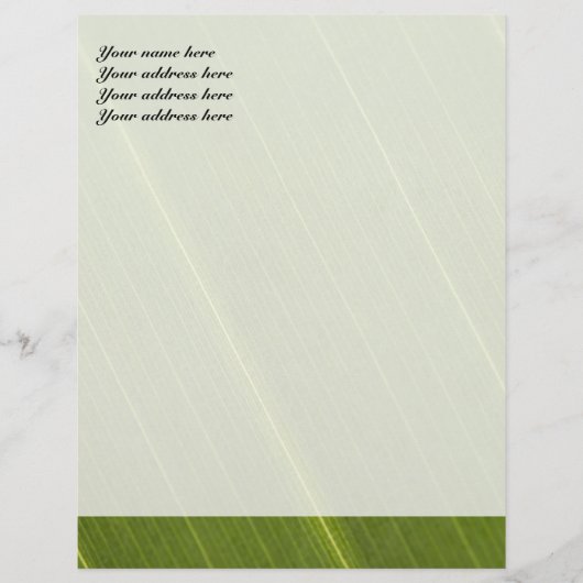 Lettre Customisée Conception de papier à en-tête à feuille de palmie (Devant)