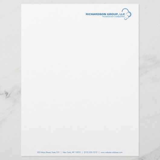 Lettre Customisée EN-Tête ABSTRAITE LOGO DE NUAGE BLEU (Devant)