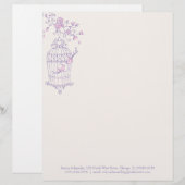Lettre Customisée En-tête de cage d'oiseau rose pourpre (Devant / Derrière)