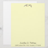 Lettre Customisée En-tête - Mouette de mer néon (Devant / Derrière)