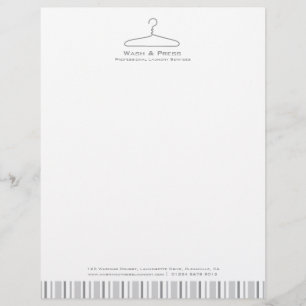 Lettre Customisée Tête à papier à en-tête du cintre de la blanchisse
