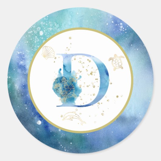 *~* LETTRE D - Autocollant d'enveloppe de plage na (Devant)