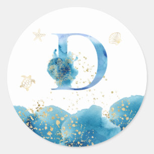 *~* LETTRE D - Autocollant d'enveloppes de mer Oce