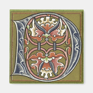 Lettre 'D' en couleur - Aimant