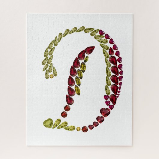 Lettre D faite avec Gemstones Nom Puzzle (Vertical)