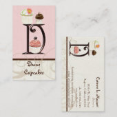 Lettre D Monogramme Dessert Boulangerie Cartes de  (Devant / Derrière)