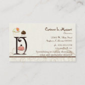 Lettre D Monogramme Dessert Boulangerie Cartes de  (Dos)