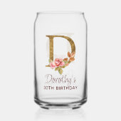 Lettre D Monogramme Oré Roses Roses Blush (Recto)