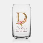 Lettre D Monogramme Oré Roses Roses Blush (Verso)