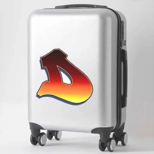 Lettre D - Sticker pour les flammes (Sur valise)