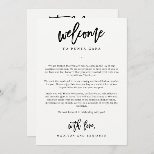 Lettre d'accueil et carte d'itinéraire COULEUR MOD (Devant / Derrière)