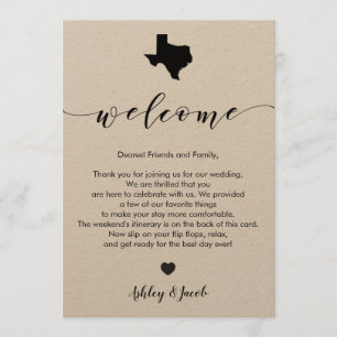LETTRE D'ACCUEIL Mariage DU Texas ET CARTE Itinéra