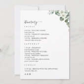 LETTRE D'ACCUEIL Mariage Eucalyptus Carte Itinérai (Dos)