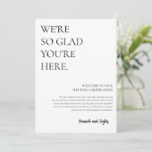 Lettre d'accueil moderne et carte Mariage chronolo (Debout devant)