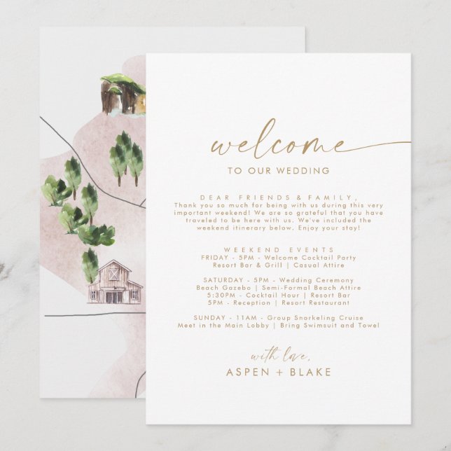 LETTRE D'ACCUEIL OR NOUVELLE Itinéraire & Carte (Devant / Derrière)