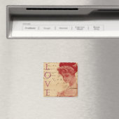 Lettre d'amour antique Magnet (In Situ (Lave-vaisselle))