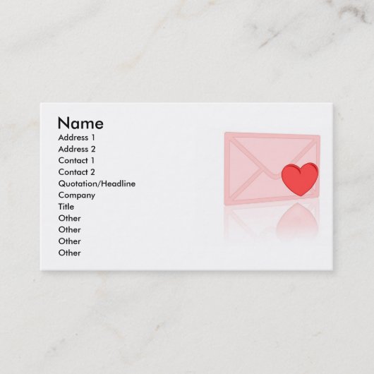 Lettre d'amour Carte de visite (Devant)