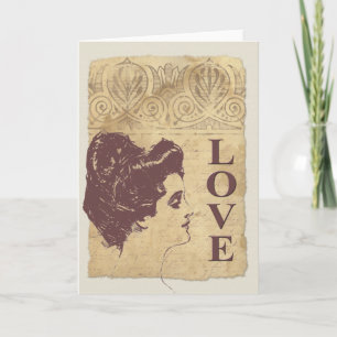 Lettre d'amour Carte Vintage Saint-Valentin