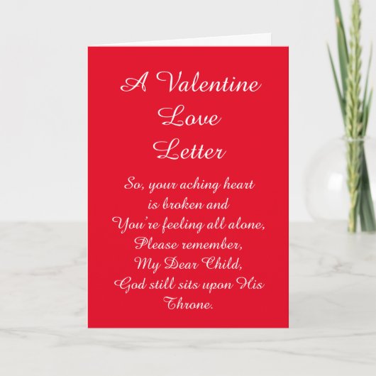 Lettre d'amour Christian Valentine Carte de vacanc (Devant)