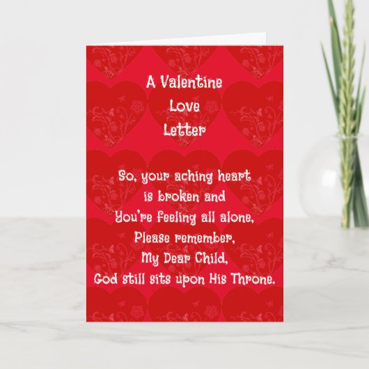 Lettre d'amour Christian Valentine Carte de vacanc (Devant)
