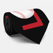 lettre d'amour de baseball gris rouge Cravate (Roulé)