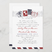 LETTRE D'AMOUR DE L'EMAIL STAMPES Faire-part de ma (Devant / Derrière)