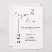 Lettre d'amour noire et blanche Invitations de mar (Devant)