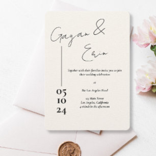 Lettre d'amour noire et blanche Invitations de mar