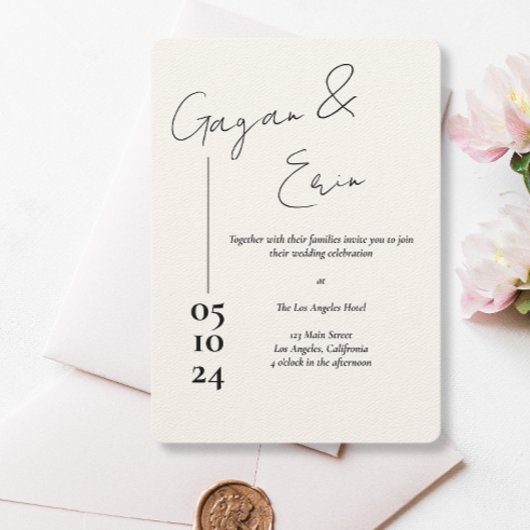Lettre d'amour noire et blanche Invitations de mar