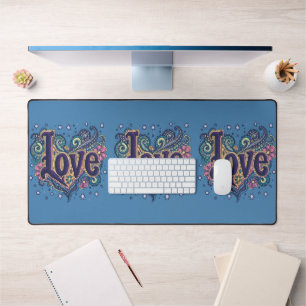 Lettre d'amour psychédélique boho avec accent flor