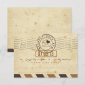 Lettre d'amour vintage Airmail Mariage Carte de ré (Devant / Derrière)