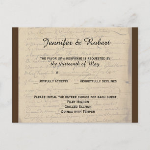 Lettre d'amour vintage Fleur de Lis Carte postale