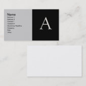 Lettre d'argent élevée "A" Carte de visite (Devant / Derrière)