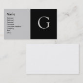 Lettre d'argent élevée "G" Carte de visite (Devant / Derrière)
