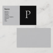Lettre d'argent élevée "P" Carte de visite (Devant / Derrière)