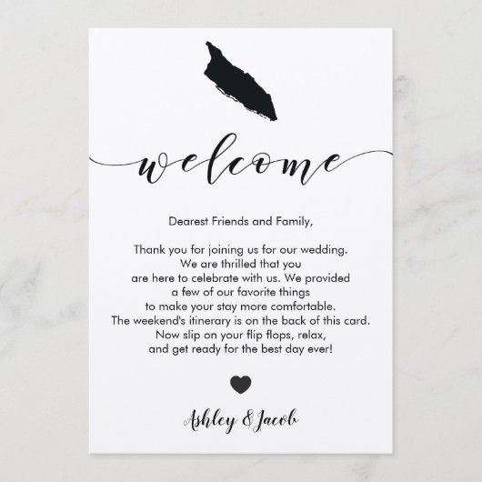 Lettre de bienvenue du Mariage Aruba et carte d'id (Devant)