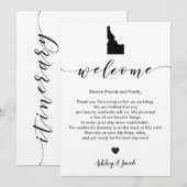 Lettre de bienvenue du Mariage de l'Idaho et carte (Devant / Derrière)