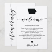 Lettre de bienvenue du Mariage de l'Iowa et carte (Devant / Derrière)