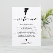 Lettre de bienvenue du Mariage du Vermont et carte (Debout devant)