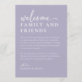 Lettre de bienvenue du mariage et carte de chronol (Devant)