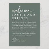 Lettre de bienvenue du mariage et carte de chronol (Devant)