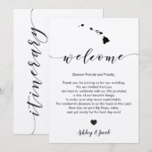 Lettre de bienvenue du Mariage Hawaii et carte d'i (Devant / Derrière)