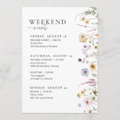 Lettre de bienvenue fleur sauvage Mariage Carte de (Dos)