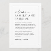 Lettre de bienvenue mariage - Carte de chronologie (Devant)