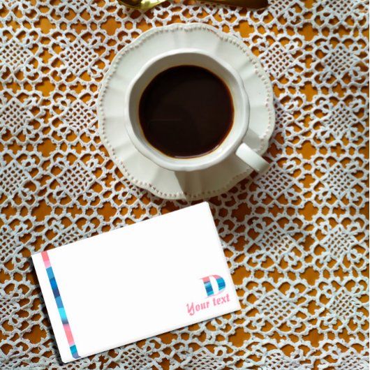 Lettre de corail bleu monogramme D notes post-it