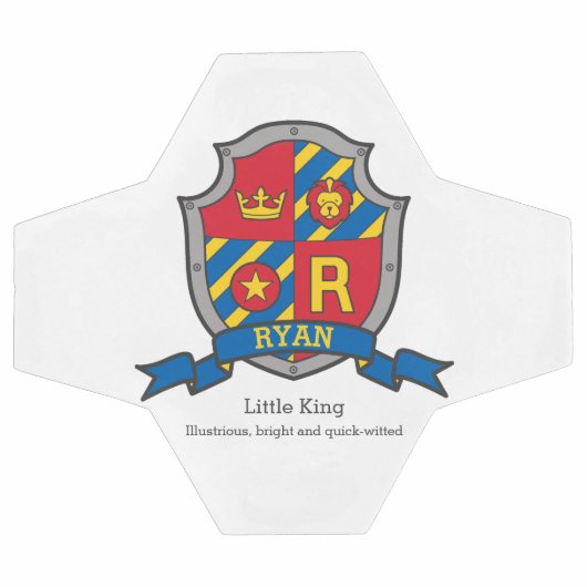 Lettre de crête R rouge jaune couronne (Plat)