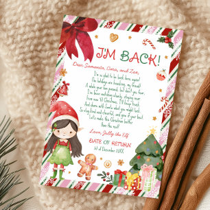 Lettre de fille de Noël de la carte de lettre de l