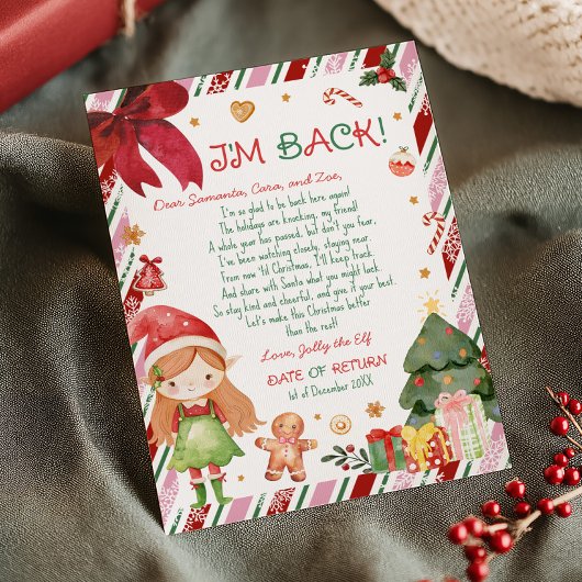 Lettre de fille pour Noël - Carte de l'elfe