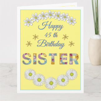Lettre de fleurs Soeur Carte d'anniversaire person